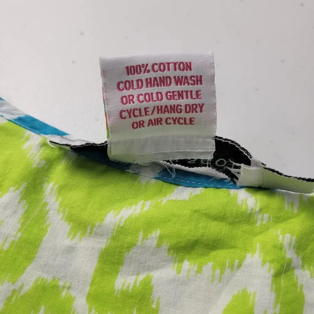 Gretchen Scott Tunic Top XS Tropical Geo 3/4 Sleeve Boho Lagum Cotton Resort - Picture 10 of 10